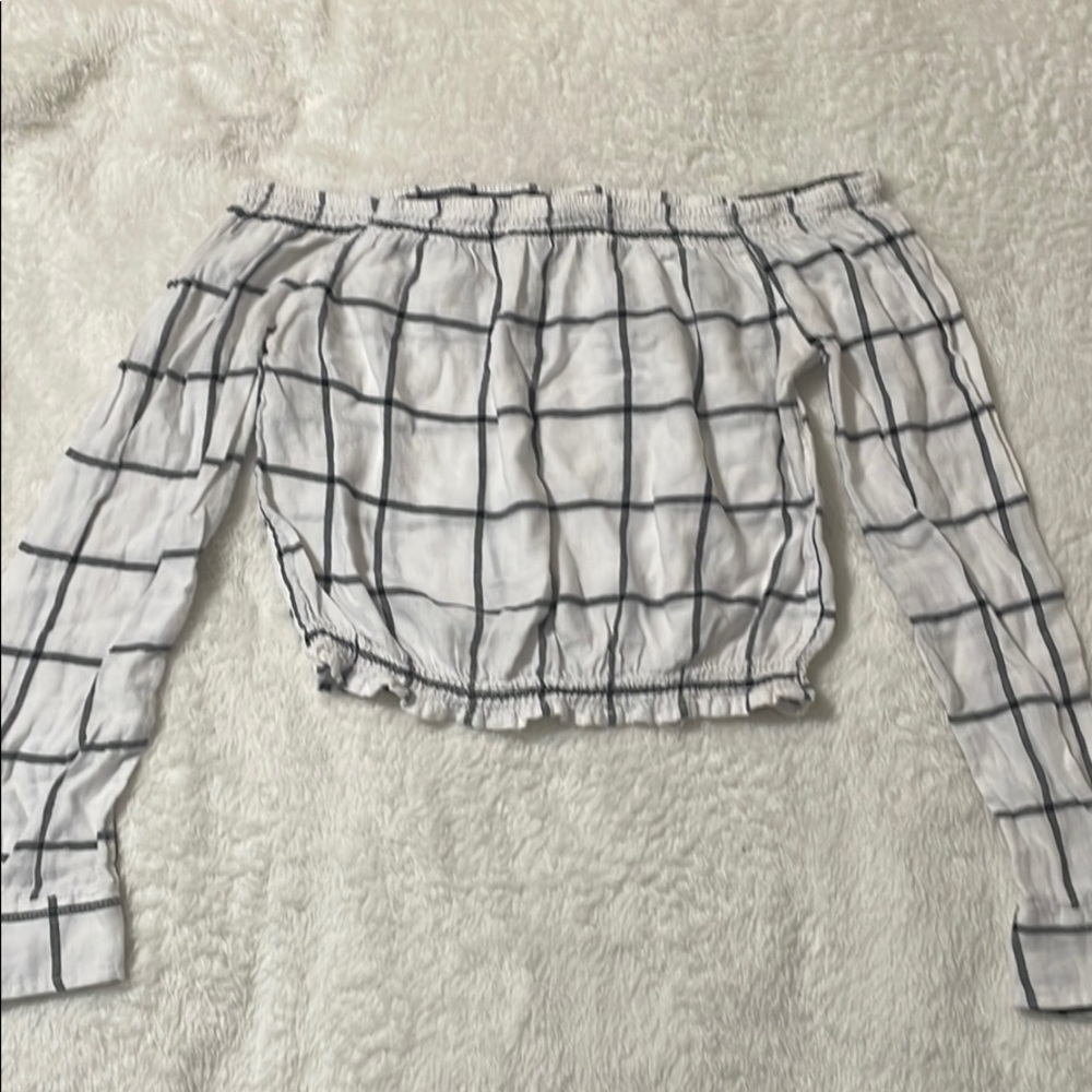 Garage off the shoulder long sleeve shirt